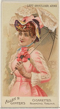 Left Shoulder Arms, from the Parasol Drills series (N18) for Allen & Ginter Cigarettes Brands