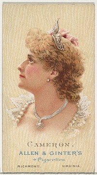 Cameron, from World's Beauties, Series 2 (N27) for Allen & Ginter Cigarettes issued by Allen & Ginter 