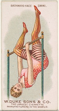 Backward Knee Swing, from the Gymnastic Exercises series (N77) for Duke brand cigarettes