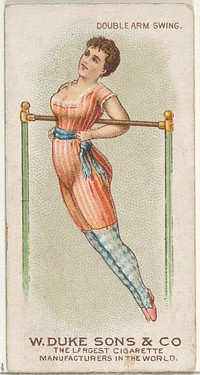 Double Arm Swing, from the Gymnastic Exercises series (N77) for Duke brand cigarettes issued by W. Duke, Sons & Co.