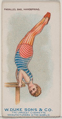 Parallel Bar, Handspring, from the Gymnastic Exercises series (N77) for Duke brand cigarettes issued by W. Duke, Sons & Co.