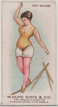 Rope Walking, from the Gymnastic Exercises series (N77) for Duke brand cigarettes issued by W. Duke, Sons & Co.