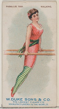 Parallel Bar, Walking, from the Gymnastic Exercises series (N77) for Duke brand cigarettes issued by W. Duke, Sons & Co.
