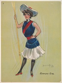 Rowing Girl, from the series "Hamilton King Girls" (T7, Type 6), issued by Turkish Trophies Cigarettes