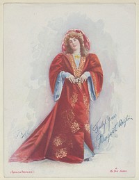 Margaret Anglin in The Twin Sisters, from the Actresses series (T1), distributed by the American Tobacco Co. to promote Turkish Trophies Cigarettes, reproduction of painting by Frederick Moladore Spiegle