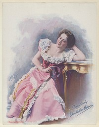 Edna Wallace Hopper, from the Actresses series (T1), distributed by the American Tobacco Co. to promote Turkish Trophies Cigarettes, reproduction of painting by Frederick Moladore Spiegle