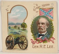 A Short History of General Robert E. Lee, one-sheet of cover and verso from the Histories of Generals series of booklets (N78) for Duke brand cigarettes