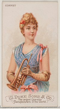 Cornet, from the Musical Instruments series (N82) for Duke brand cigarettes issued by W. Duke, Sons & Co.