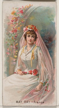 May Day, France, from the Holidays series (N80) for Duke brand cigarettes issued by Allen & Ginter, George S. Harris & Sons (lithographer)