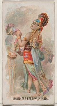 Burmese Festival, India, from the Holidays series (N80) for Duke brand cigarettes issued by Allen & Ginter, George S. Harris & Sons (lithographer)