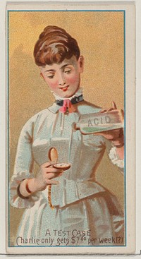 A Test Case, from the Jokes series (N87) for Duke brand cigarettes issued by Allen & Ginter, George S. Harris & Sons (lithographer)