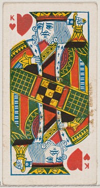 King of Hearts (red), from the Playing Cards series (N84) for Duke brand cigarettes