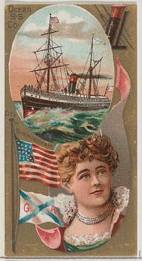 Ocean Steamship Company, from the Ocean and River Steamers series (N83) for Duke brand cigarettes issued by W. Duke, Sons & Co.