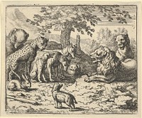 The Lion Takes the Advice of the Other Animals for Renard's Punishment from Hendrick van Alcmar's Renard The Fox by Allart van Everdingen