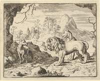 Renard Convinces the Lion and Lioness of Finding a Treasure His Father Stole from Them from Hendrick van Alcmar's Renard The Fox by Allart van Everdingen