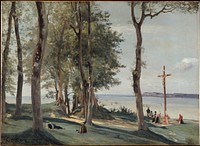 Honfleur: Calvary  by Camille Corot