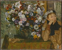 Edgar Degas's A Woman Seated beside a Vase of Flowers (Madame Paul Valpinçon?) by Edgar Degas