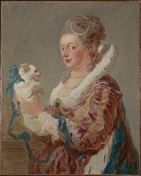 A Woman with a Dog by Jean-Honoré Fragonard 