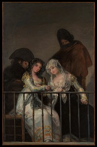 Majas on a Balcony attributed to Francisco de Goya