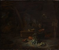 Interior of a Kitchen by Willem Kalf