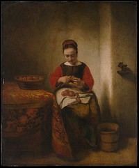 Young Woman Peeling Apples 