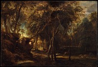 A Forest at Dawn with a Deer Hunt by Peter Paul Rubens