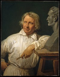 Bertel Thorvaldsen (1768–1844) with the Bust of Horace Vernet by Horace Vernet