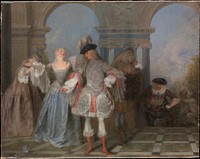 The French Comedians by Antoine Watteau