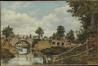 An Old Bridge at Hendon, Middlesex by Frederick Waters Watts