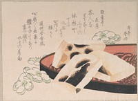 Toasted Mochi (a kind of rice food used during the New Year season) by Yashima Gakutei