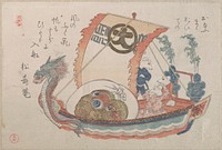 Treasure Boat (Takara-bune) with Three Rats by Kubo Shunman
