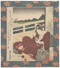 Beauty Looking at Her Image in a Mirror by Utagawa Sadakage