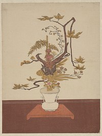 Ike Bana (Flower Arrangement) in the Ike-no-bo Style  by Suzuki Harunobu