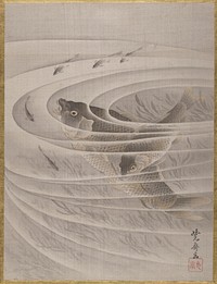 Fish in a Whirlpool by Kawanabe Kyosai