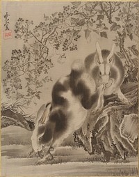 Rabbits by Kawanabe Kyosai