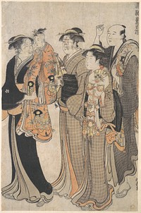 MotHer Carrying Her Baby Girl to the Miya Mairi by Torii Kiyonaga