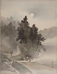 Traveling by Moonlight by Kawabata Gyokushō