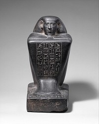 Block Statue of a Prophet of Montu and Scribe Djedkhonsuefankh, son of Khonsumes and Taat