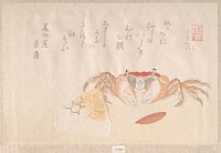 Crab, Baked Rice-Ball and Seed of Persimmon by Kubo Shunman