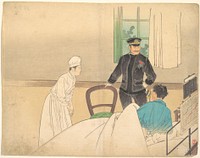 The Torpedo Officer (Suirai shikan), frontispiece illustration from the literary magazine Bungei kurabu, vol. 1, no. 8