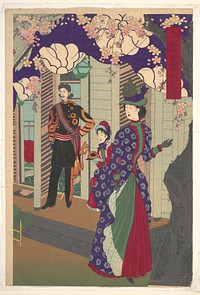 Blossoming Cherry Trees in Ueno Park  (Ueno kōen kaika zu) by Yōshū (Hashimoto) Chikanobu