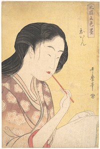 “High-Ranking Courtesan” (Oiran), from the series Five Shades of Ink in the Northern Quarter (Hokkoku goshiki-zumi), by Utamaro Kitagawa (1754–1806)