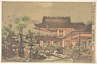 Tea–house; Scene entitled: "Viewing the Moon in mid–autumn" by Utagawa Toyoharu