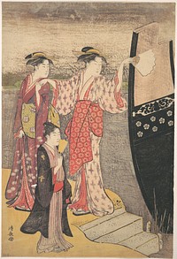 Disembarking from a Pleasure Boat on the Sumida River by Torii Kiyonaga