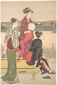 Evening on the Banks of the Sumida River by Torii Kiyonaga