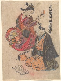 Young Lady Taking a Lesson on the Shamisen by Nishikawa Sukenobu