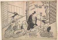 Interior, Three Figures: Sake Party