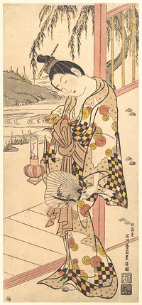 Young Lady in Summer Attire by Ishikawa Toyonobu