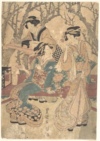 Three Women Dining Before a Group of Trees by Utagawa Toyokuni