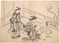 The Actor Ichimura Takenojo Reclining on a Balcony by Okumura Masanobu